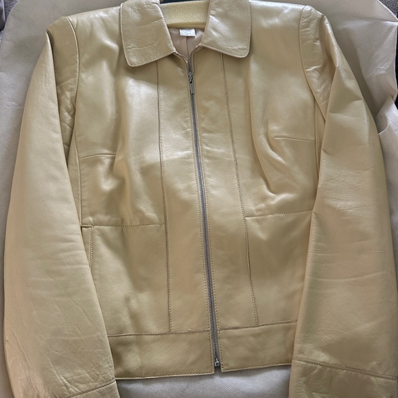 Doncaster Beige Leather Jacket - Picture 1 of 4
